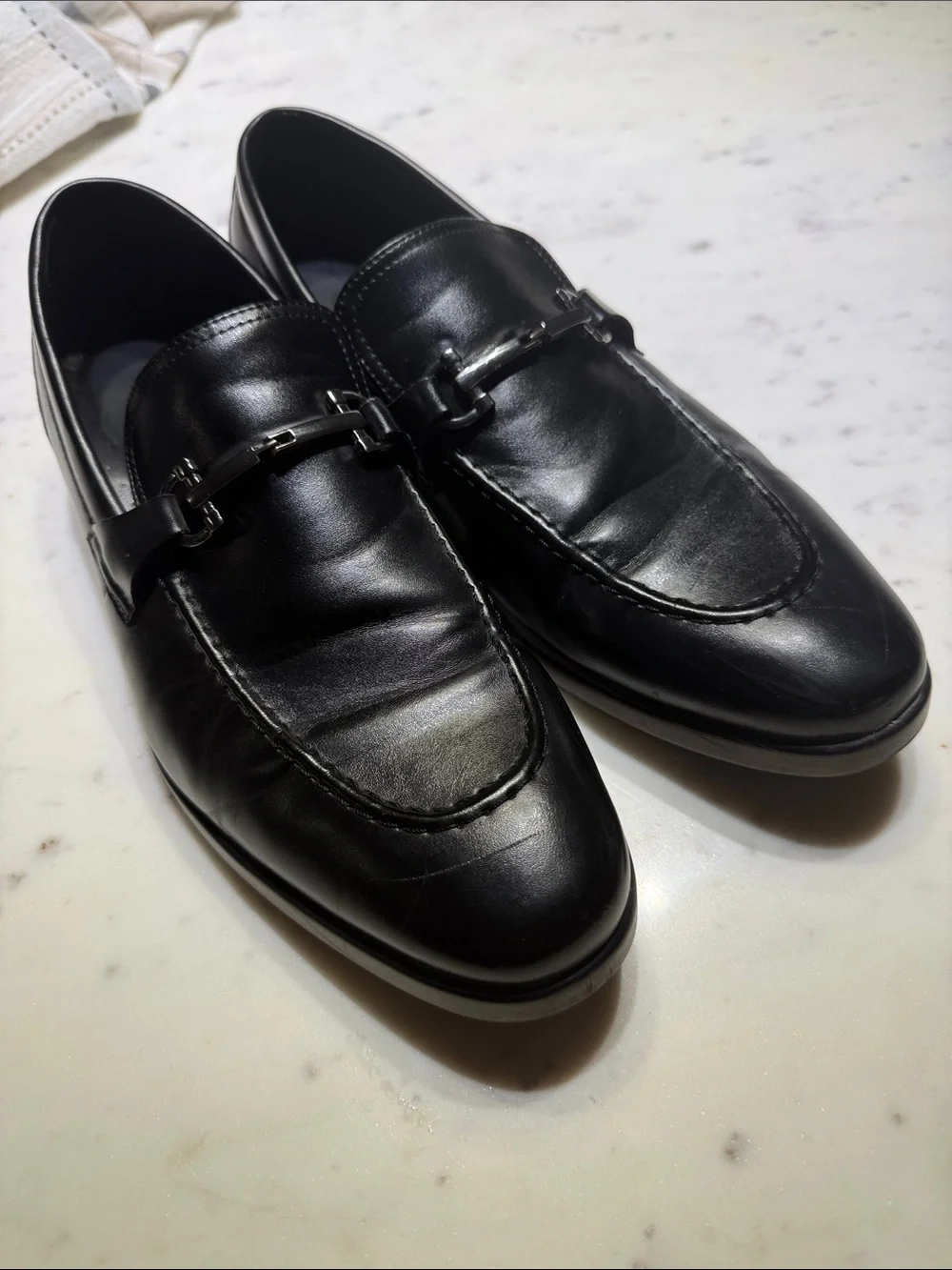 Van Heusen Black Leather Bit Loafers